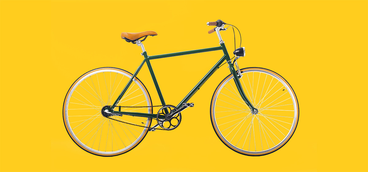 Vélo sur fond jaune